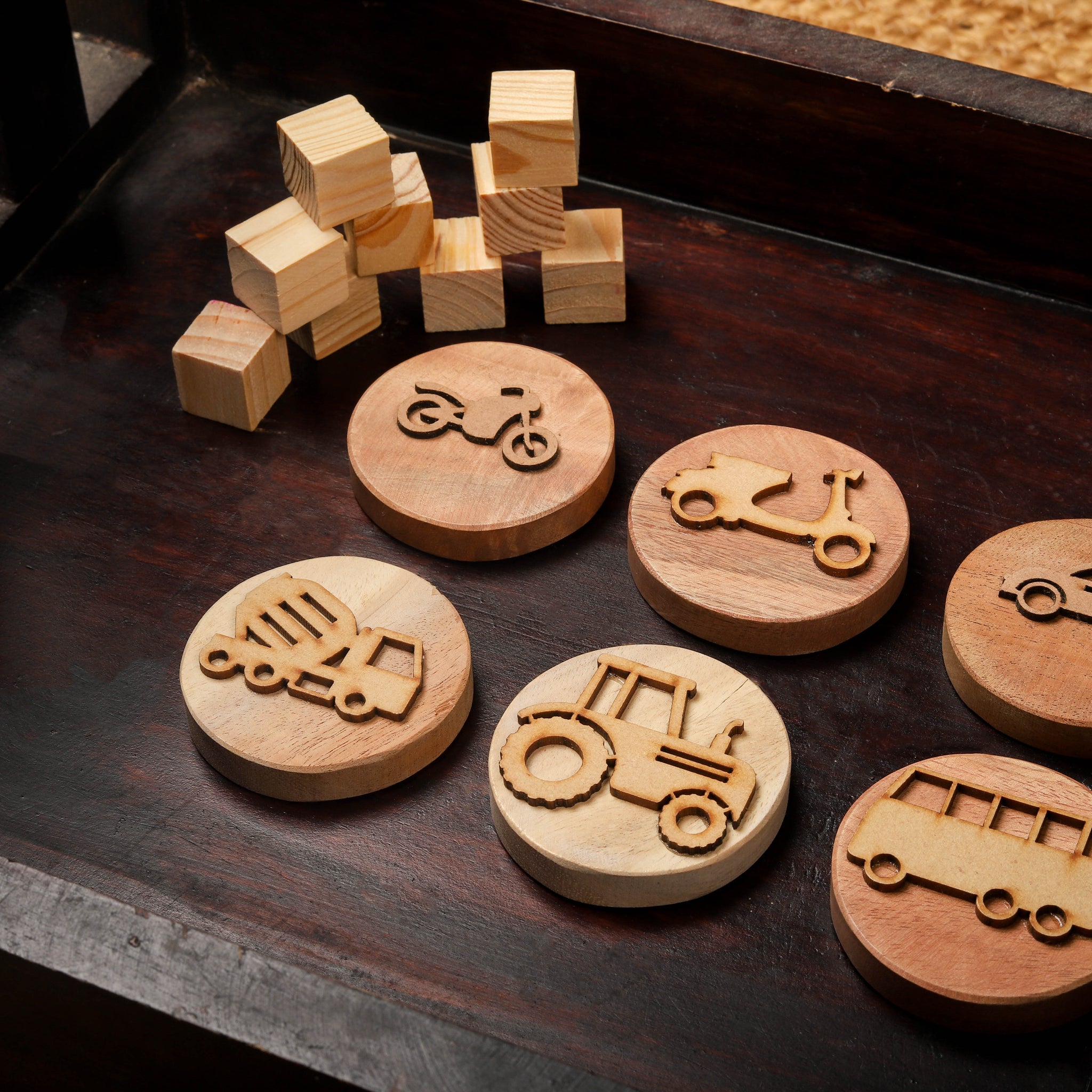 Play Dough Wooden Stamps | My Vehicles