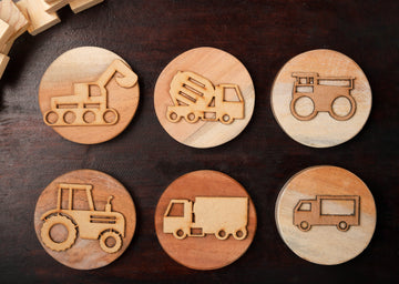 Play Dough Wooden Stamps | Construction Site