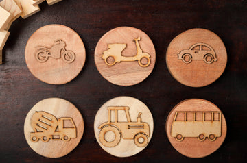 Play Dough Wooden Stamps | My Vehicles