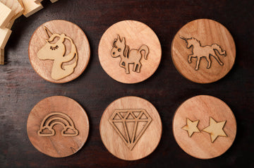 Play Dough Wooden Stamps | Rainbows and Unicorns