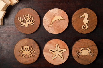 Play Dough Wooden Stamps |  Ocean Creatures