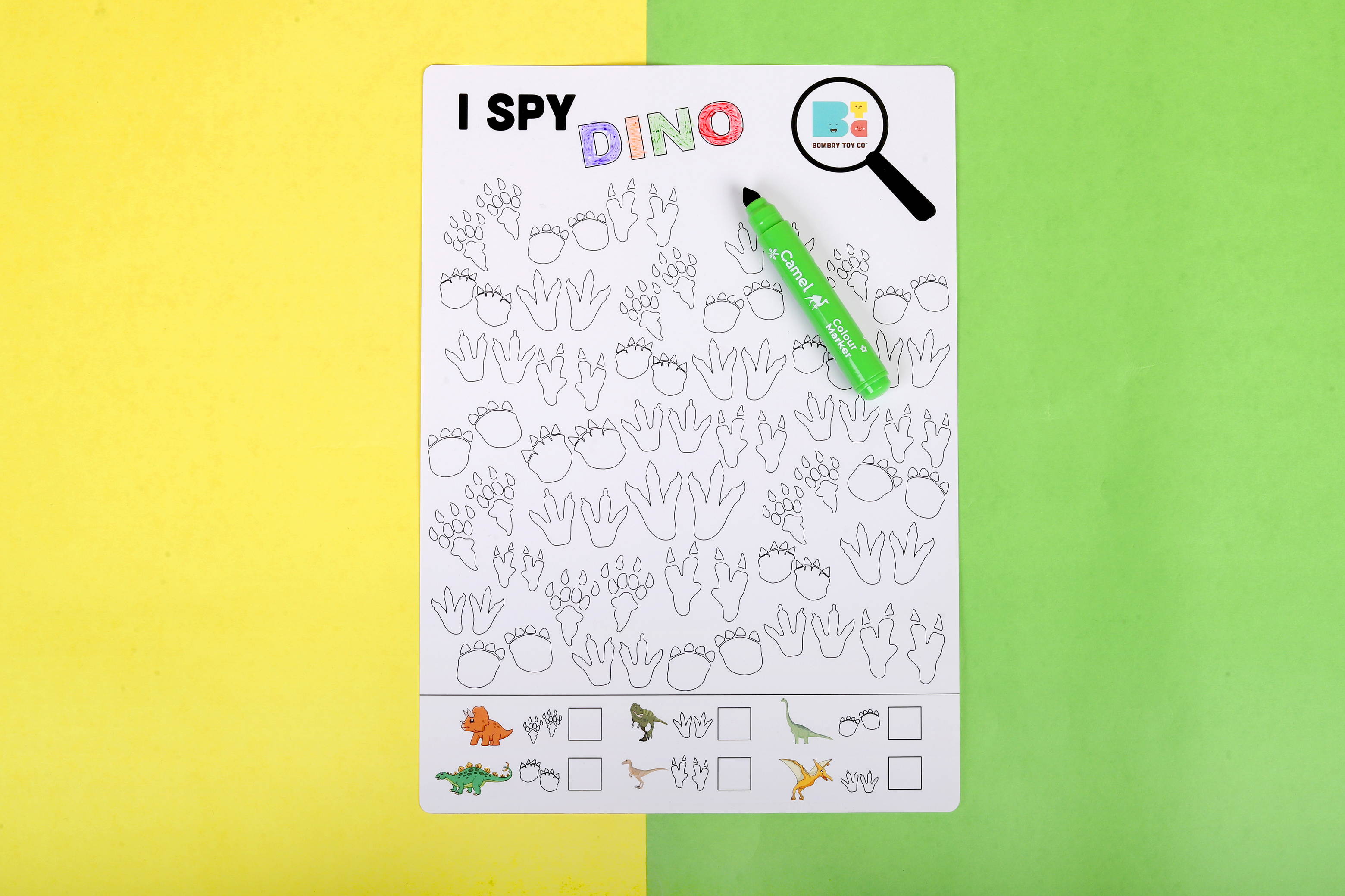 Colouring Mat | Reusable & Washable | Travel Size | Set of 7 with 12 washable colouring pens