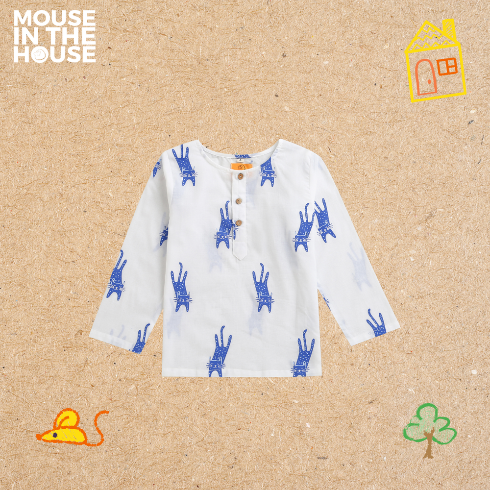 A MAGNIFICIENT CAT- UNISEX NIGHTWEAR (Blue) thumbnail 3