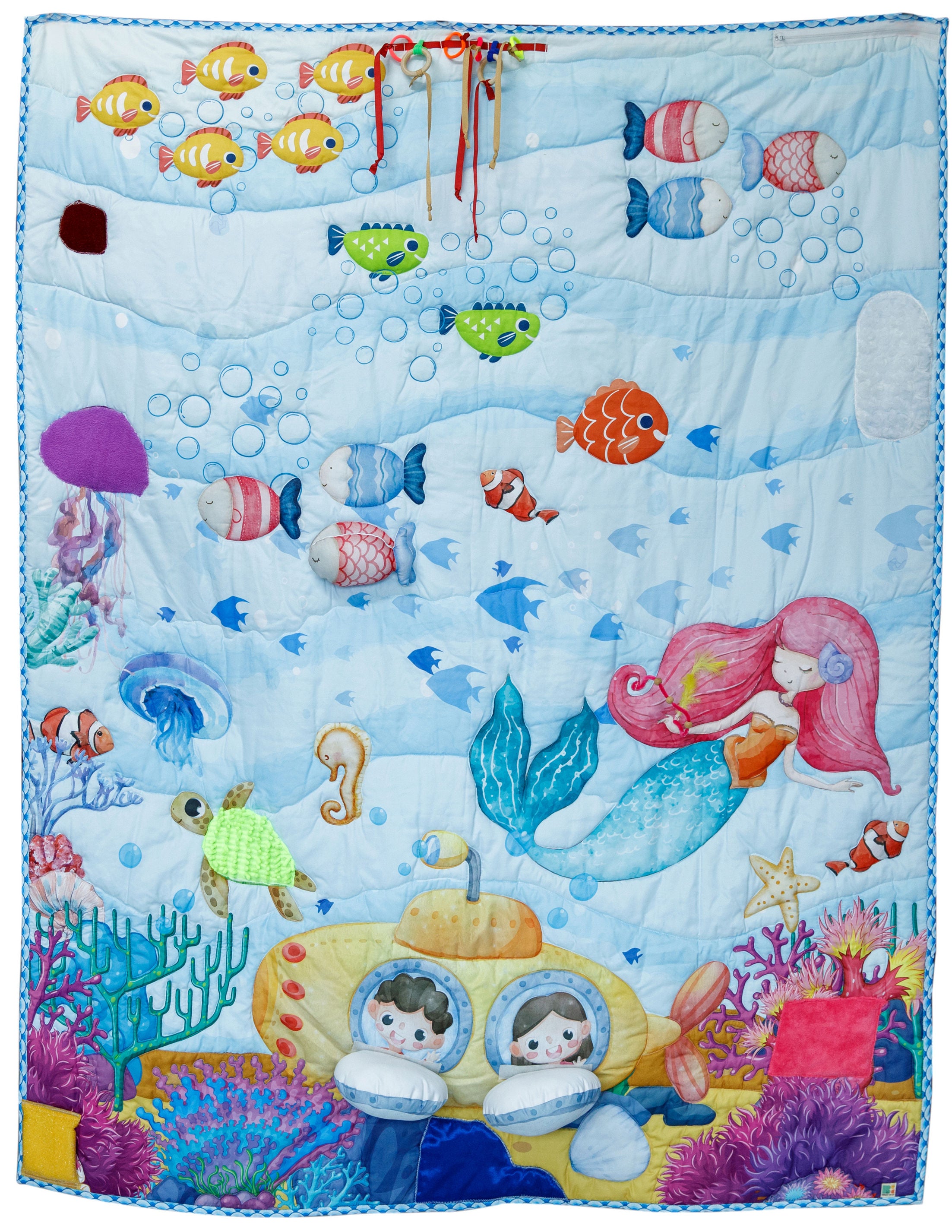 PRE ORDER | Sensory Play Mat with Ocean & Mermaid Theme - 52x72 Inches