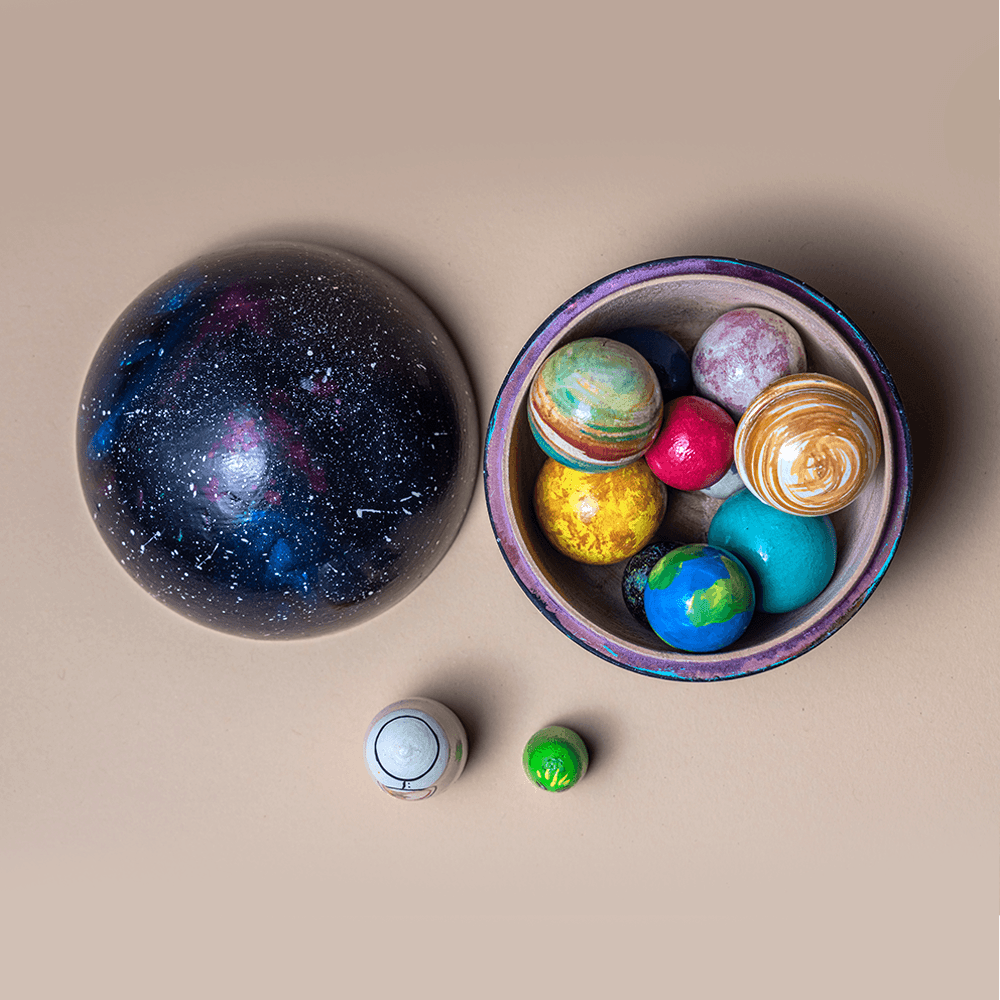 Wooden Space Explorer and Planets Toy