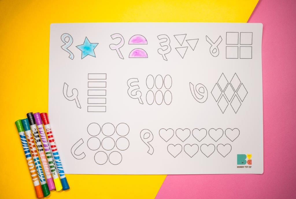 Hindi Numbers | Reusable and Washable Colouring Mat