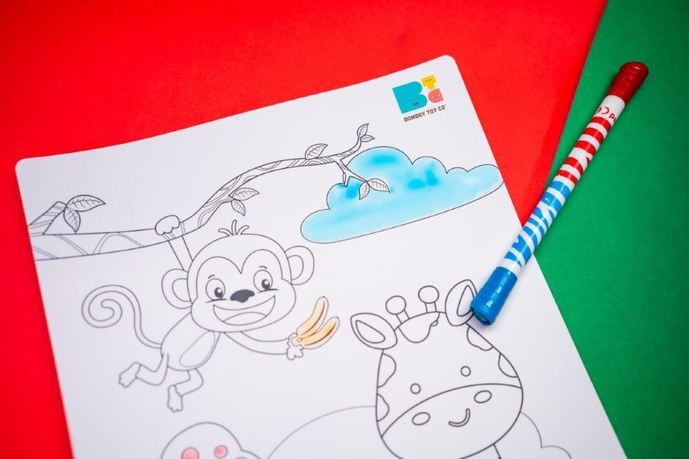 Colouring Mat | Reusable & Washable | Travel Size - Happy Jungle image 3
