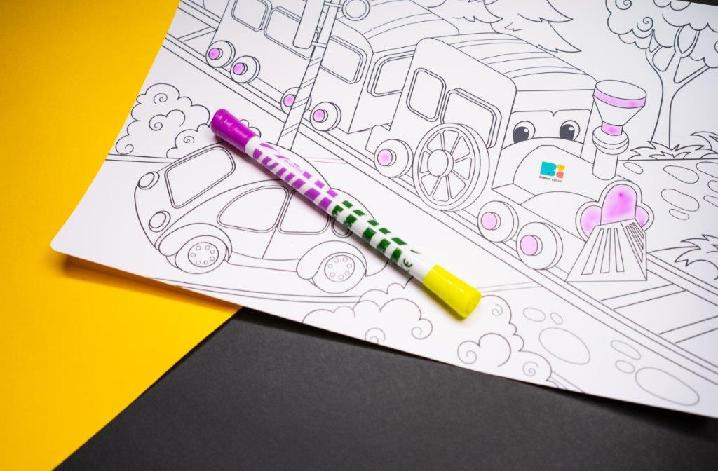 Travel size City Colouring | Reusable and Washable Colouring Mat