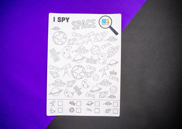 Travel Size - Space Activity and Colouring  Mat  | Reusable and Washable Mat