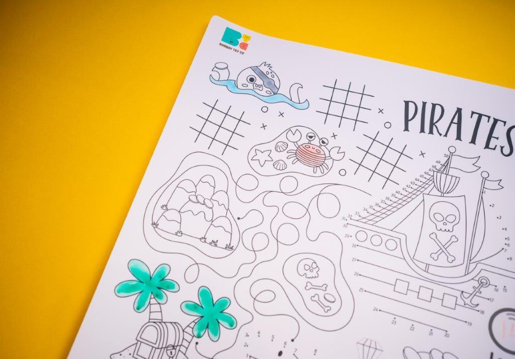 Reusable & Washable Colouring Mat | I Spy - Pirates Activity Mat - Bombay Toy Company