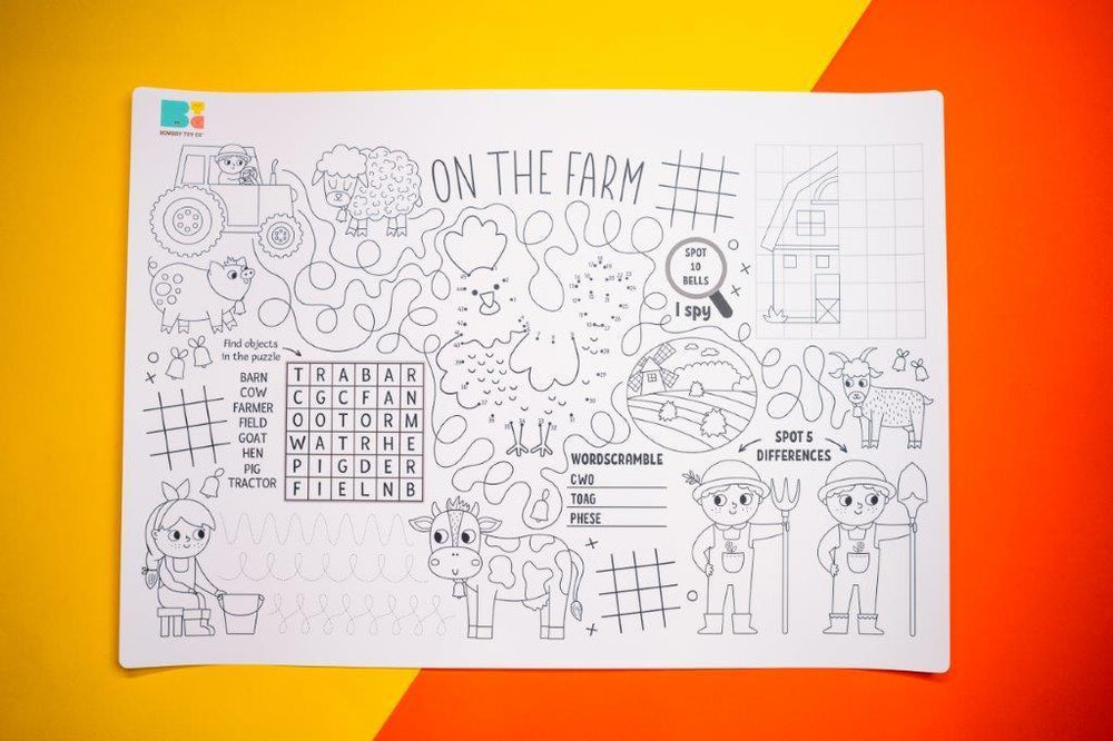 Colouring Mat | Reusable & Washable | On the Farm Activity image 2