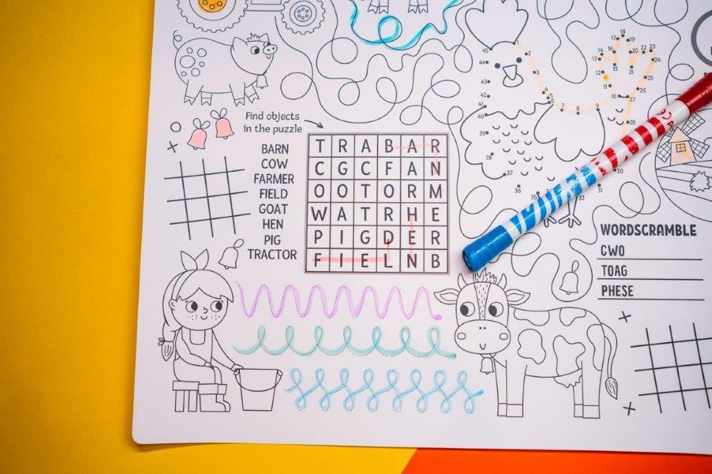 Colouring Mat | Reusable & Washable | On the Farm Activity image 3