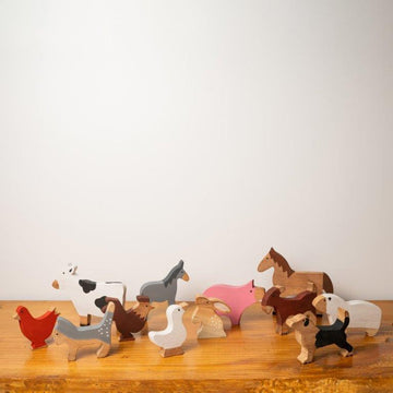 Wooden Farm Animals Toy | Set of 12