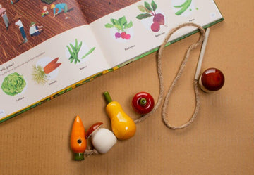 Wooden Vegetable and Fruits Lacing Toy