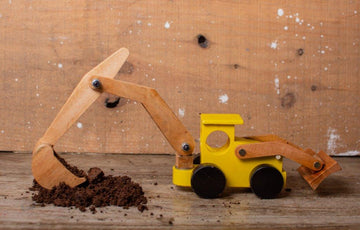 Wooden Digger Vehicle Toy