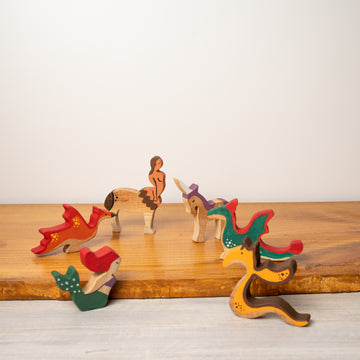 Wooden Mythical Creatures Toy | Set of 6