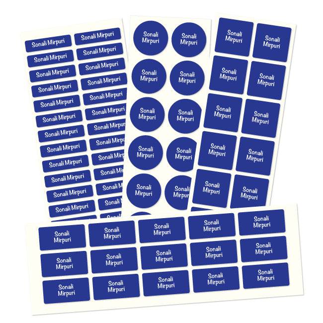 Name labels for School | Solid Blue