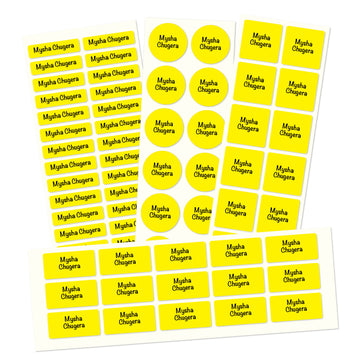 Name labels for School | Solid Yellow