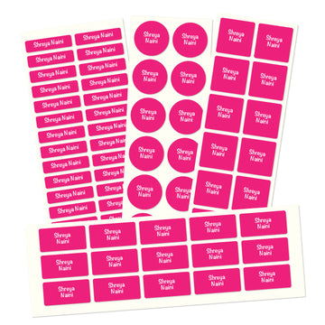 Name labels for School | Solid Hot Pink