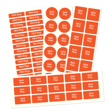 Name labels for School | Solid Orange