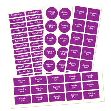 Name labels for School | Solid Purple