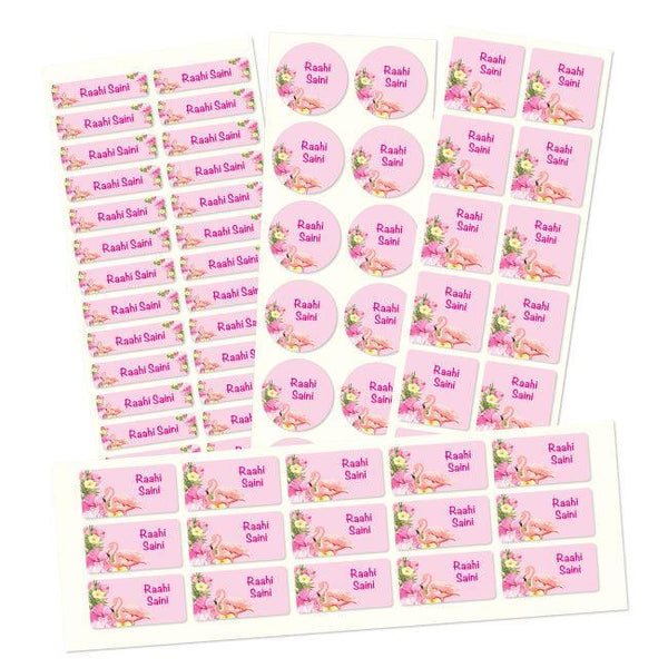 Personalised Name Labels | Name labels for School | Flamingo in Pink