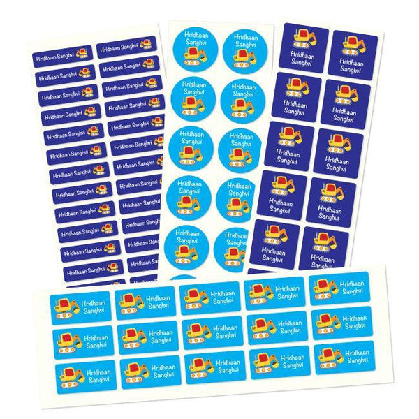 Personalised Name Labels | Name Labels for School | Yellow Digger
