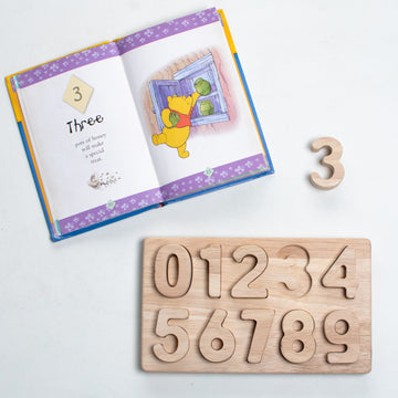 Wooden Math Number Puzzle 0-9 Toy